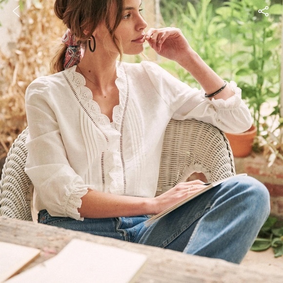 Sezane White Blouse - Picture 2 of 3